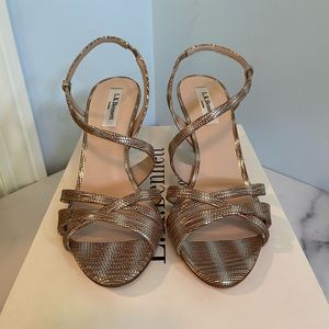 L.K. Bennett Silver Lourdes Heels